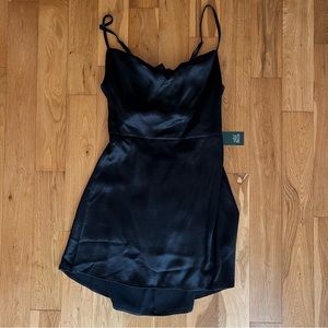 Black Tie Back Mini Dress